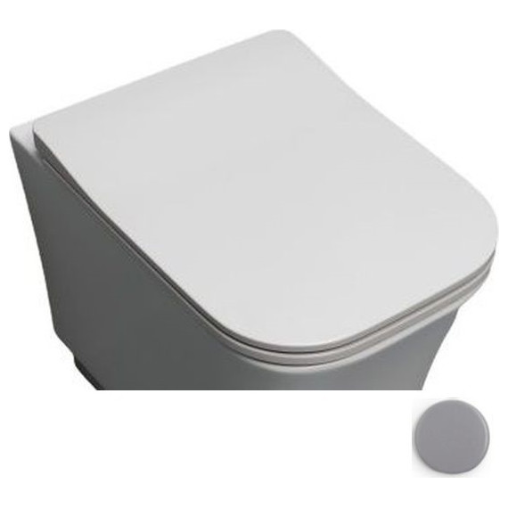 Сиденье с крышкой для унитаза White Ceramic Idea микролифт WC100SFMSL, серый матовый - фото 