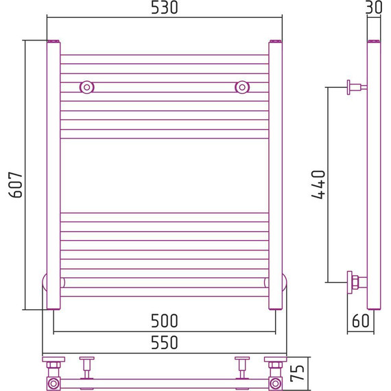 Полотенцесушитель водяной Сунержа Модус П10 600x500 мм 00-0250-6050 - фото, картинка 6 Полотенцесушитель водяной Сунержа Модус П10 600x500 мм 00-0250-6050 - фото 6