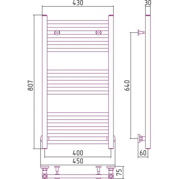 Полотенцесушитель водяной Сунержа Модус П14 800x400 мм 00-0250-8040 - фото, картинка 6 Полотенцесушитель водяной Сунержа Модус П14 800x400 мм 00-0250-8040 - фото 6