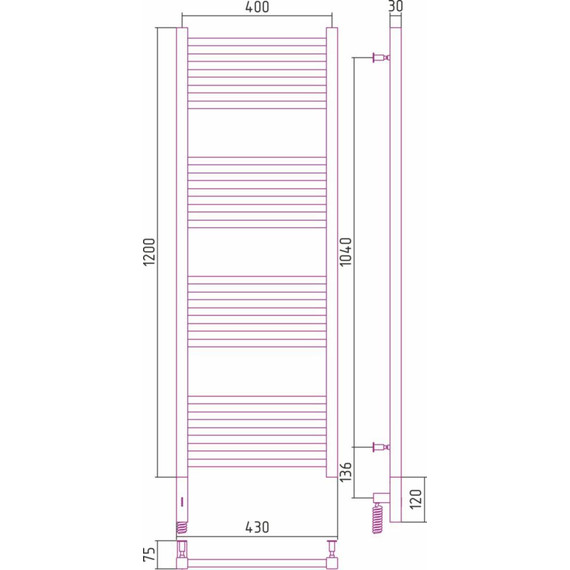 Полотенцесушитель электрический Сунержа Модус 3.0 П20 1200x400 мм 00-5700-1240 L - фото, картинка 6 Полотенцесушитель электрический Сунержа Модус 3.0 П20 1200x400 мм 00-5700-1240 L - фото 6