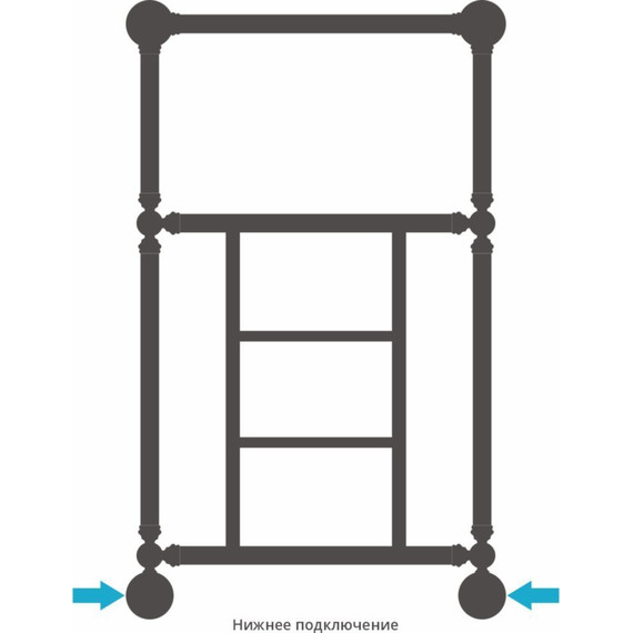 Полотенцесушитель водяной Сунержа Ренессанс 1452 с полкой П5 860х500 мм 020-0282-8650, шампань - фото 5