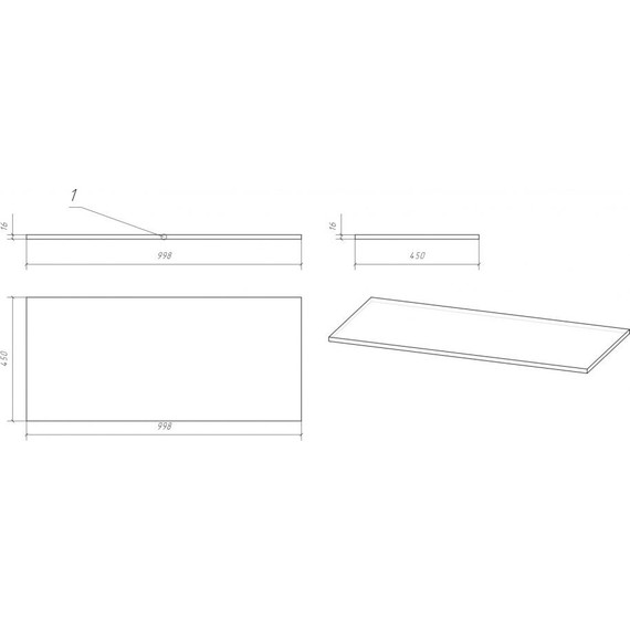 Столешница Cersanit Moduo 100 см BL-MOD100, дуб - фото 4