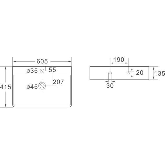 Раковина-чаша SantiLine 60 см SL-1003 - фото 2