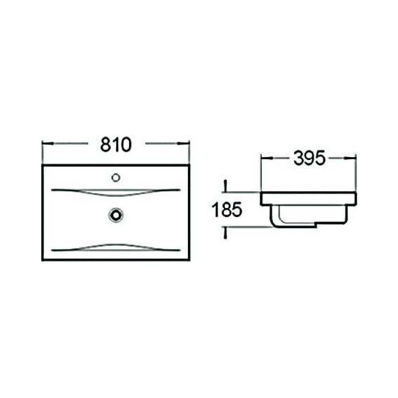 Раковина врезная на столешницу SantiLine 81 см SL-2101 (80) - фото 2