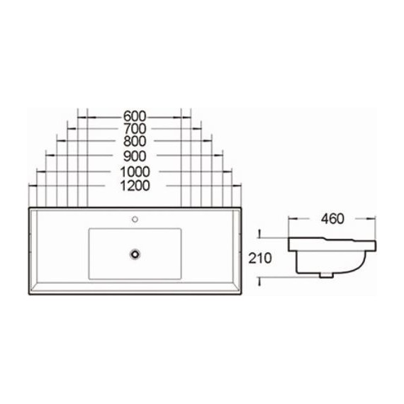 Раковина врезная на столешницу SantiLine 90 см SL-2112(90) - фото 2