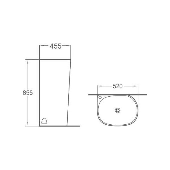 Раковина напольная SantiLine 52 см SL-4001 - фото 2