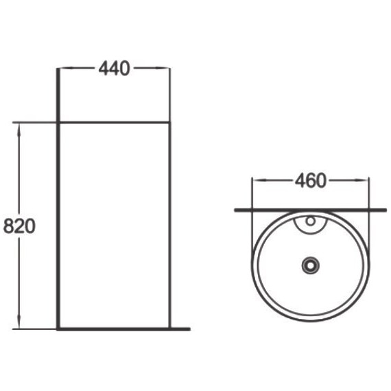Раковина напольная SantiLine 46 см SL-4003MB, черный матовый - фото 3