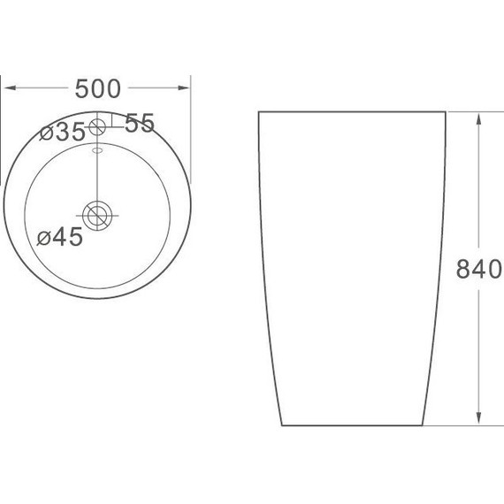 Раковина напольная SantiLine 50 см SL-4004MB, черный матовый - фото, картинка 3 Раковина напольная SantiLine 50 см SL-4004MB, черный матовый - фото 3