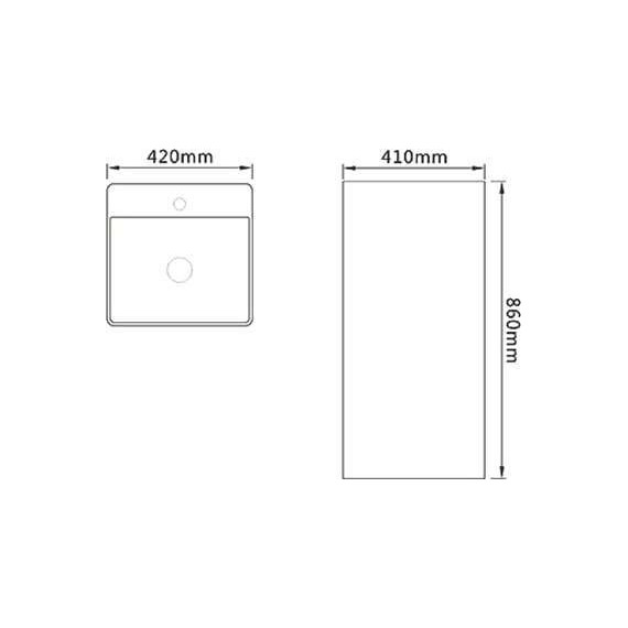 Раковина напольная SantiLine 42 см SL-4005MС, серый матовый бетон - фото 4