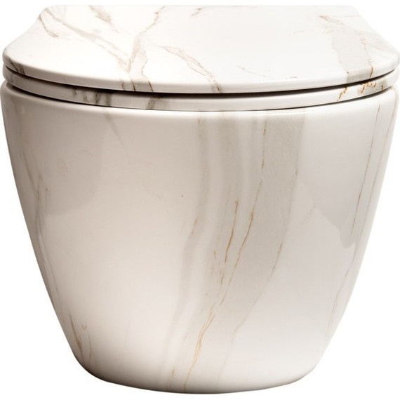 Унитаз подвесной безободковый SantiLine SL-5005MRB с крышкой микролифт, под мрамор, Цвет производителя: под мрамор - фото, картинка 2 Унитаз подвесной безободковый SantiLine SL-5005MRB с крышкой микролифт, под мрамор, Цвет производителя: под мрамор - фото 2