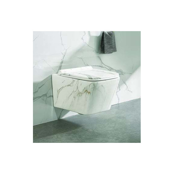 Унитаз подвесной безободковый SantiLine SL-5007MRB с крышкой микролифт, под мрамор, Цвет производителя: под мрамор - фото, картинка 4 Унитаз подвесной безободковый SantiLine SL-5007MRB с крышкой микролифт, под мрамор, Цвет производителя: под мрамор - фото 4