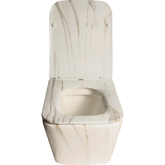 Унитаз подвесной безободковый SantiLine SL-5007MRB с крышкой микролифт, под мрамор, Цвет производителя: под мрамор - фото, картинка 3 Унитаз подвесной безободковый SantiLine SL-5007MRB с крышкой микролифт, под мрамор, Цвет производителя: под мрамор - фото 3