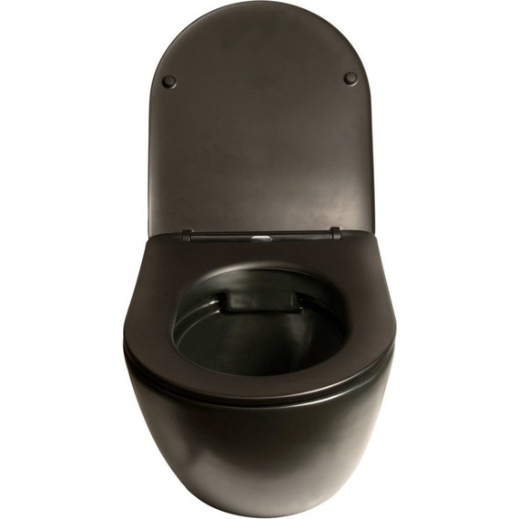 Унитаз подвесной безободковый SantiLine SL-5018MB с крышкой микролифт, черный матовый, Цвет производителя: чёрный матовый - фото, картинка 3 Унитаз подвесной безободковый SantiLine SL-5018MB с крышкой микролифт, черный матовый, Цвет производителя: чёрный матовый - фото 3