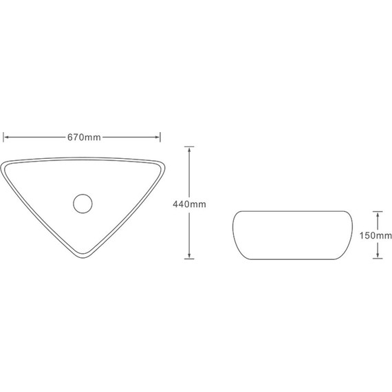 Раковина-чаша SantiLine 67 см SL-7031, под мрамор - фото 2