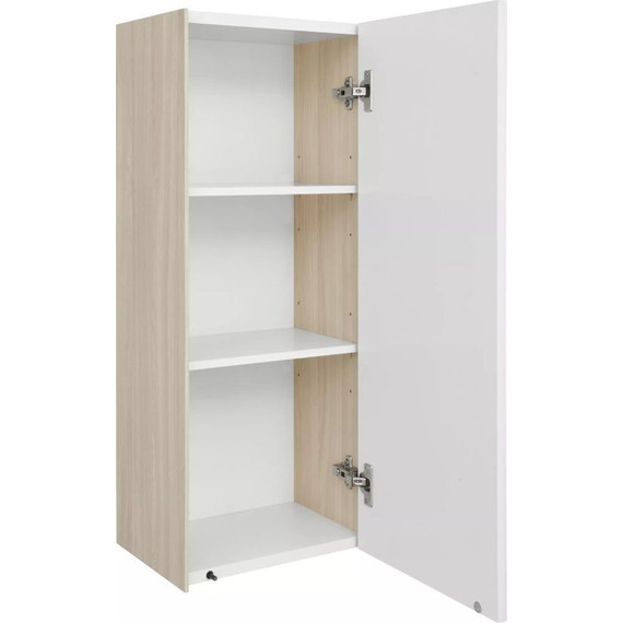 Шкаф подвесной Акватон Асти 34 см 1A262903AX010, белый глянцевый/ясень шимо - фото 2