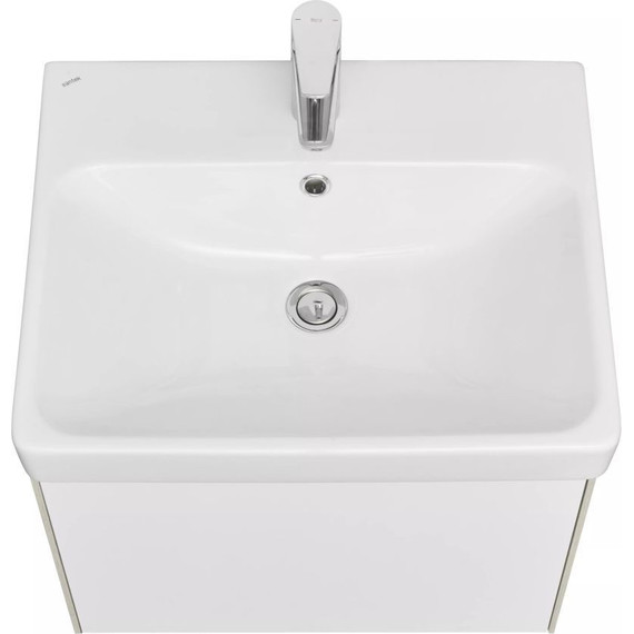 Тумба подвесная с раковиной Акватон Асти 55 см 1A263101AXD70, белый глянцевый/ясень шимо - фото 4