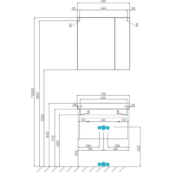 Зеркало-шкаф Акватон Асти 70 см 1A263402AX010, белый глянцевый - фото 6