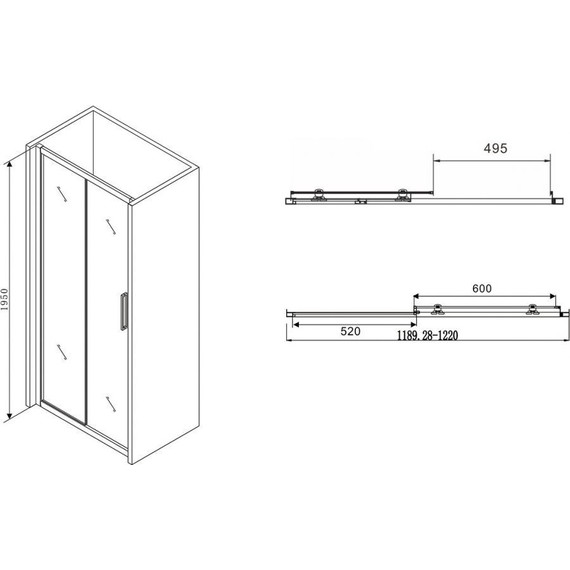 Душевая дверь Abber Schwarzer Diamant 120 см AG30120BH, черный/прозрачное - фото 5