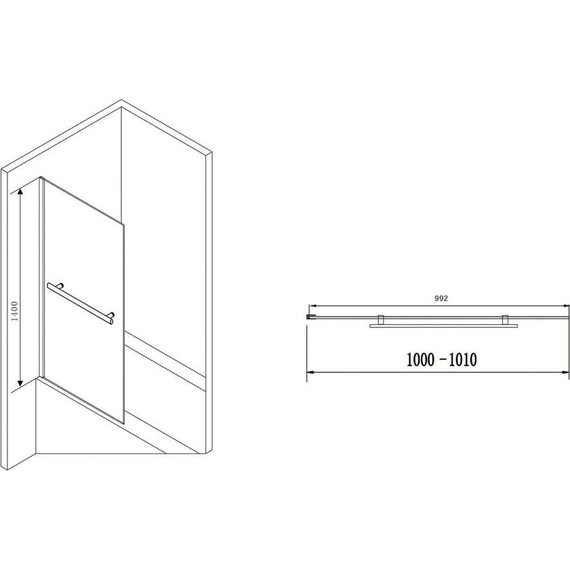 Шторка для ванны Abber Immer Offen 100 см AG70100B, черный/прозрачное - фото, картинка 3 Шторка для ванны Abber Immer Offen 100 см AG70100B, черный/прозрачное - фото 3