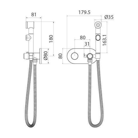 Набор для гигиенического душа Iddis Axes AXESBRBi08 - фото 4