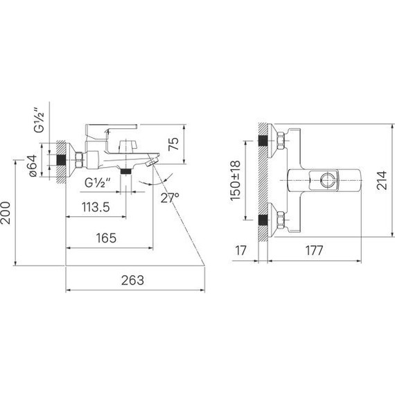 Смеситель для ванны Iddis Bild BILBL00i02WA, черный матовый - фото 5