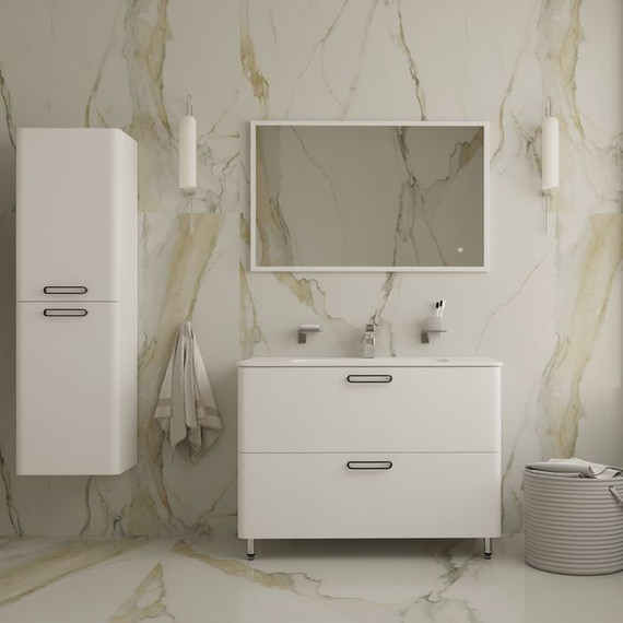 Тумба напольная с раковиной Iddis Brick 100 см BRI10WFi95K, белый глянец - фото 5