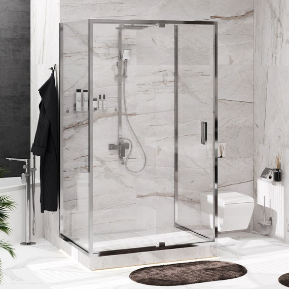 Душевое ограждение WasserKraft Berkel 120х80 см 48P25, хром/прозрачное - фото 2