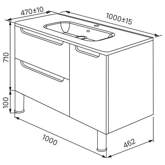 Тумба напольная с раковиной Iddis Edifice 100 см EDI10WFi95K, белый глянец - фото 14