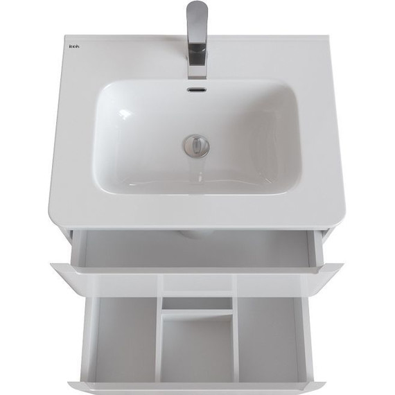 Тумба напольная с раковиной Iddis Edifice 60 см EDI60WFi95K, белый глянец - фото 9