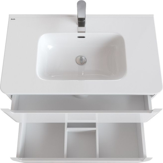 Тумба напольная с раковиной Iddis Edifice 80 см EDI80WFi95K, белый глянец - фото 9
