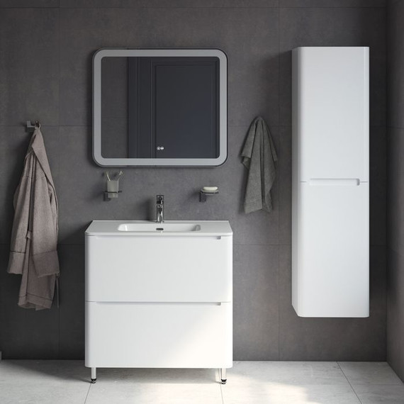 Тумба напольная с раковиной Iddis Edifice 80 см EDI80WFi95K, белый глянец - фото 6