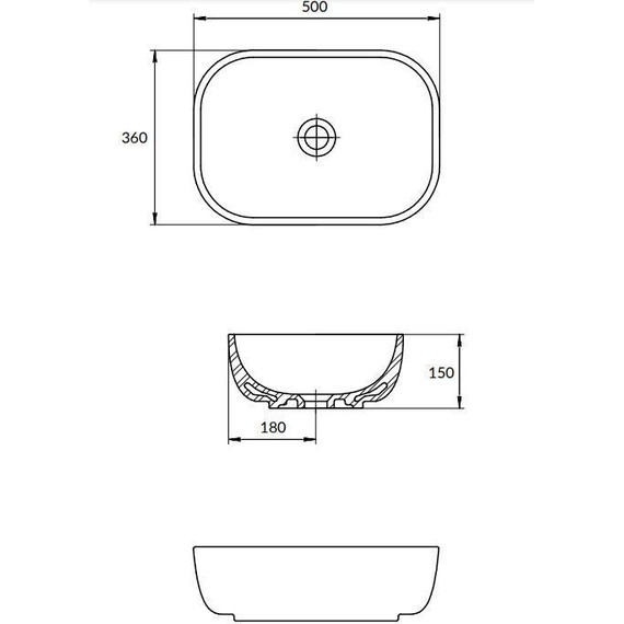 Раковина-чаша Cersanit Moduo Square 50 см 63570 - фото 5