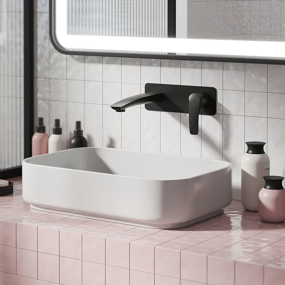 Смеситель для раковины настенный Iddis Ray RAYBL00i65, черный матовый - фото 2