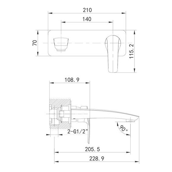 Смеситель для раковины настенный Iddis Ray RAYBN00i65, сатин - фото 3