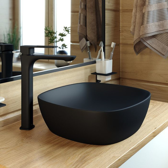 Смеситель для раковины высокий Iddis Slide SLIBL01i01, черный матовый - фото 6