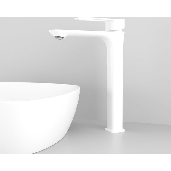 Смеситель для раковины высокий Iddis Slide SLIWT01i01, белый матовый - фото 2