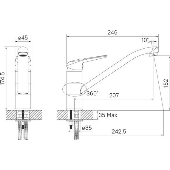 Смеситель для кухни Iddis Male MALBL00i05, черный матовый - фото 3