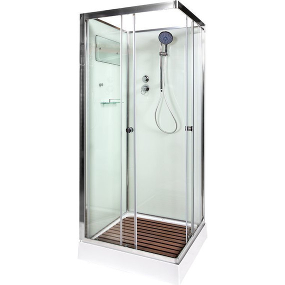 Душевая кабина Deto K408 80x80 см, хром/прозрачное (безсиликоновая сборка) - фото 3