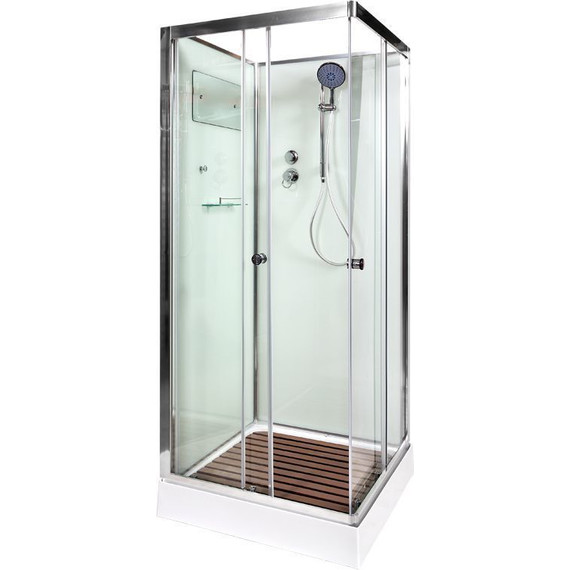 Душевая кабина Deto K408 80x80 см, хром/прозрачное (безсиликоновая сборка) - фото 2