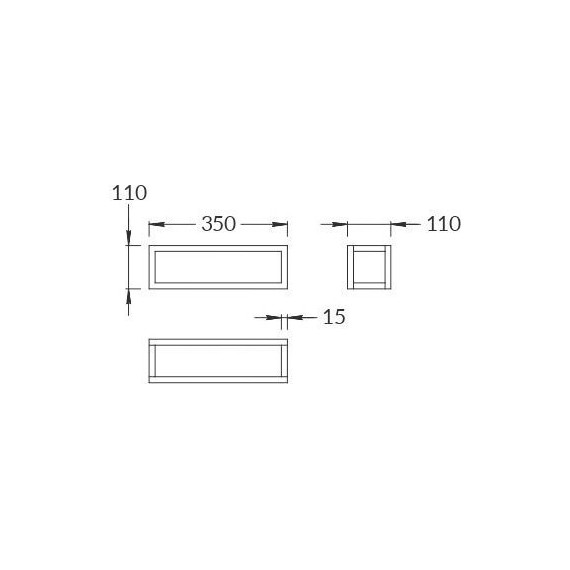 Полка подвесная Kerama Marazzi Plaza Next 35 см PL.N.sh.35\BLK, черный матовый - фото 2