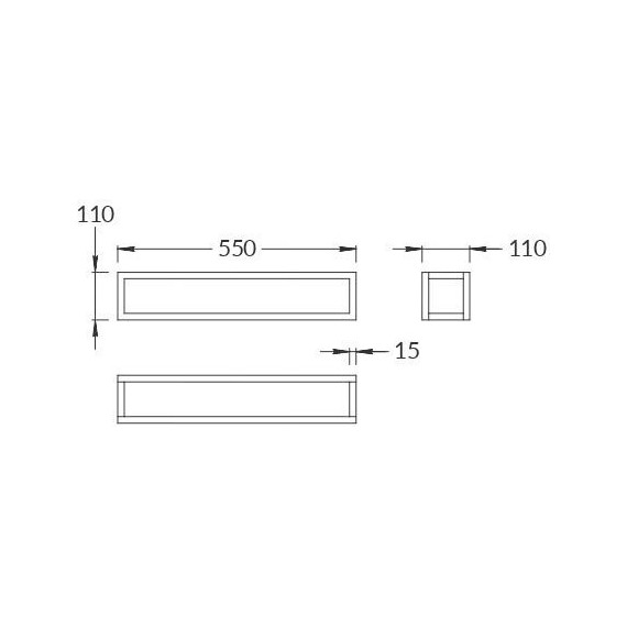 Полка подвесная Kerama Marazzi Plaza Next 55 см PL.N.sh.55\BLK, черный матовый - фото 2