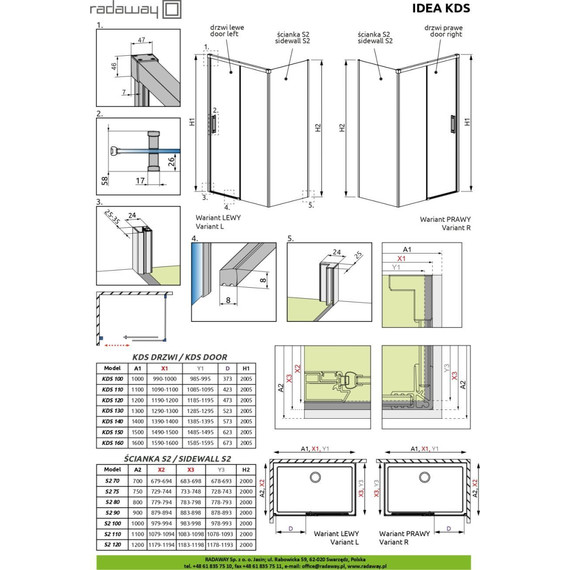 Душевое ограждение Radaway Idea Black KDS 100x70 см L, черный/прозрачное - фото 7