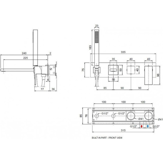 Смеситель для ванны Cezares UNIKA-VDM2-03/24, золото, Цвет производителя: золото - фото 5