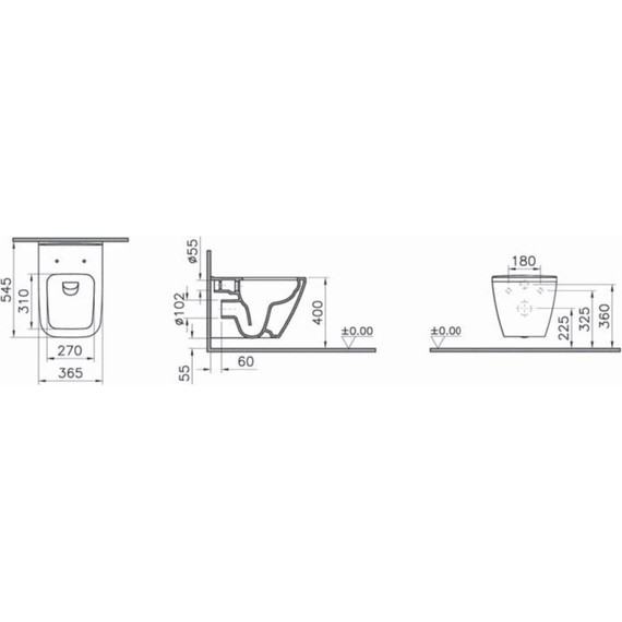 Унитаз подвесной безободковый Vitra Integra Square 7082B003-0075 - фото, картинка 3 Унитаз подвесной безободковый Vitra Integra Square 7082B003-0075 - фото 3
