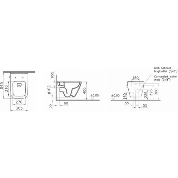 Унитаз-биде подвесной безободковый Vitra Integra Square 7082B003-7209 - фото, картинка 2 Унитаз-биде подвесной безободковый Vitra Integra Square 7082B003-7209 - фото 2
