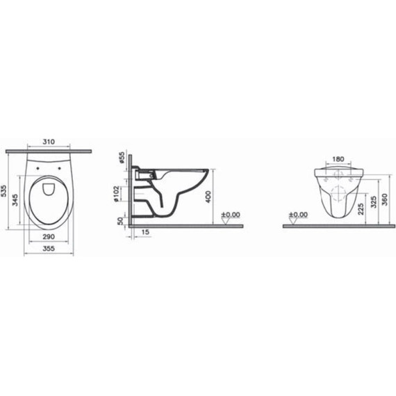 Унитаз подвесной безободковый Vitra S10 SpinFlush 7855B003-0075 - фото, картинка 4 Унитаз подвесной безободковый Vitra S10 SpinFlush 7855B003-0075 - фото 4