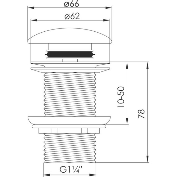 Донный клапан Volle 90-00-037black, черный - фото, картинка 2 Донный клапан Volle 90-00-037black, черный - фото 2