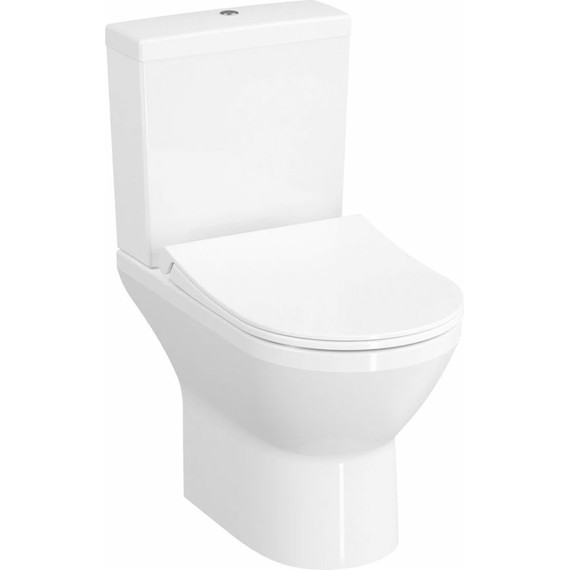 Унитаз-компакт безободковый VitrA Integra Round Open-Back 9833B003-7206 с тонкой крышкой микролифт - фото 