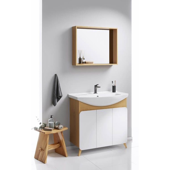 Зеркало Aqwella Basic 60 см BAS0207DZ, дуб золотой - фото 7