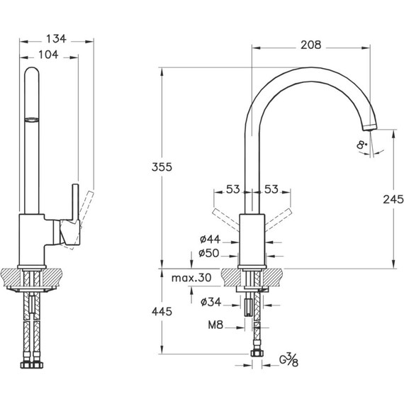 Смеситель для кухни Vitra Minimax S A4209136EXP, черный матовый - фото 2